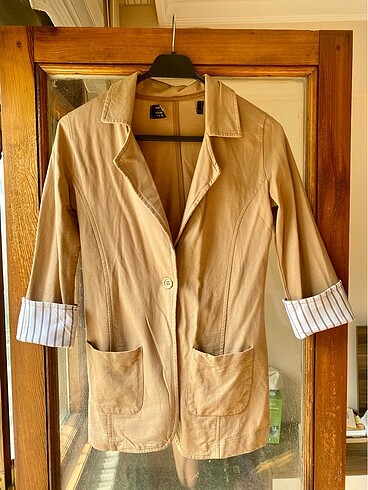 Camel blazer ceket