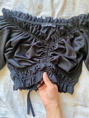 s Beden siyah Renk Siyah crop bluz