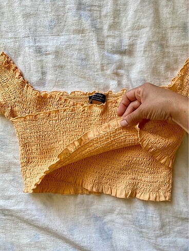 m Beden turuncu Renk Somon crop