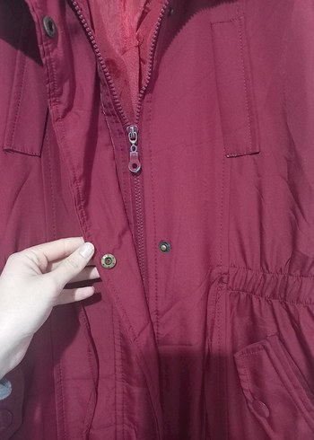 Bordo Trençkot - Görsel 2