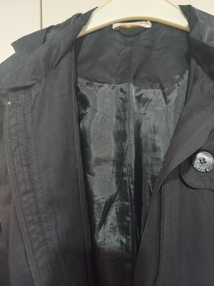 Siyah Trençkot/ Yağmurluk - Görsel 3