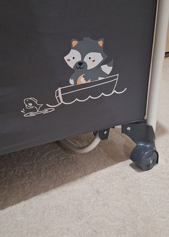 Gri Yıldız Desenli Park Beşik - Görsel 10