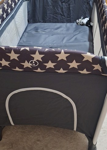 Gri Yıldız Desenli Park Beşik - Görsel 2