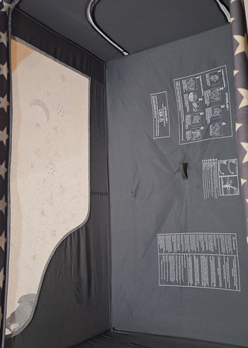 Gri Yıldız Desenli Park Beşik - Görsel 12