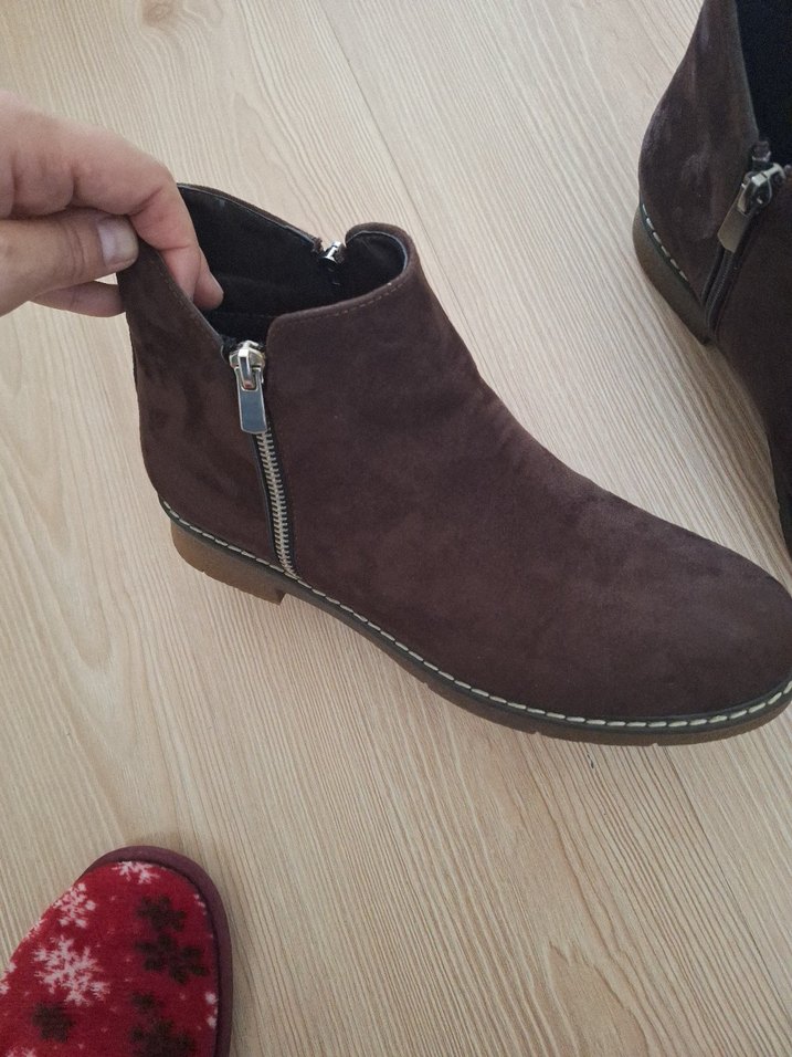 Kahverengi Süet Kadın bot - Görsel 2