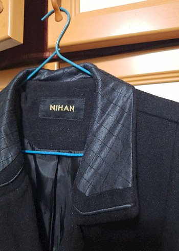 Siyah Kadın Uzun Düğmeli Kaban - Görsel 5