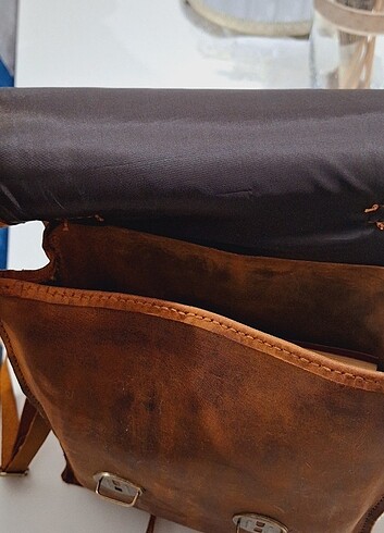 El yapımı hakiki deri çanta  - Görsel 8