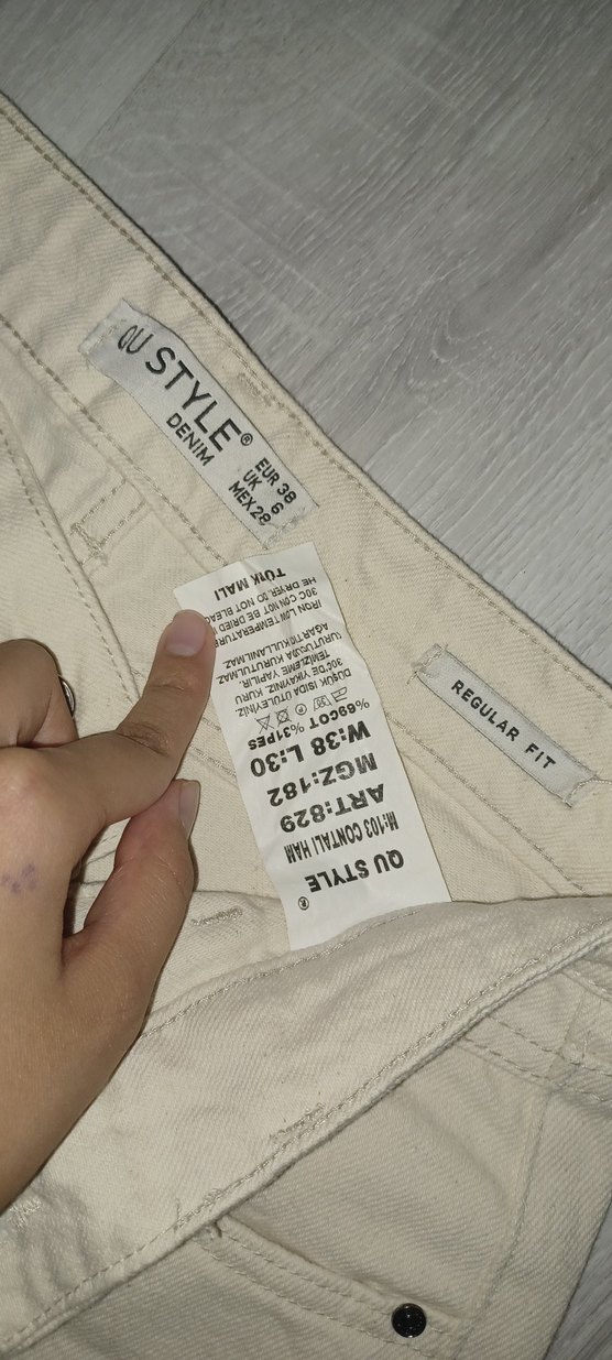 Beyaz Kadın Kumaş Pantolon Midi Boy - Görsel 3