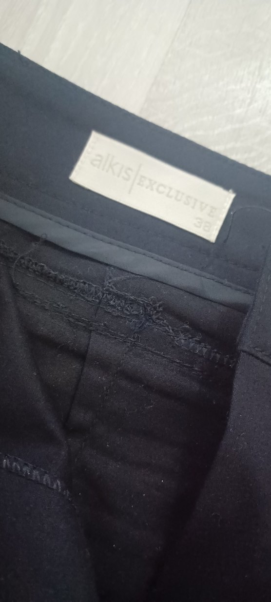 Navy Midi Kadın Denim Kumaş Pantolon - Görsel 2