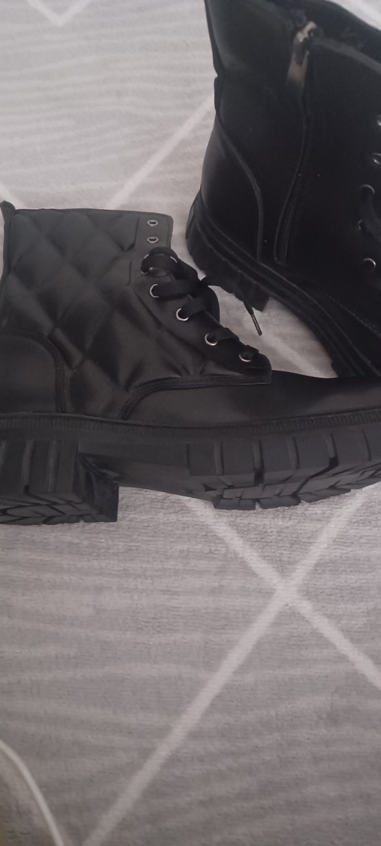 Siyah Deri Blok Topuklu Punk Botlar - Görsel 2