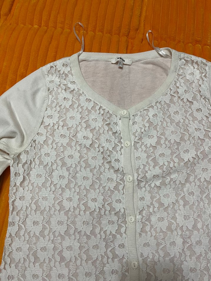 Dantel Detaylı Beyaz Kadın Hırka - Görsel 3