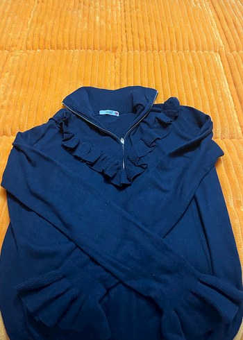 Fermuarlı Lacivert Balıkçı Yaka Kadın Kazak - Görsel 3