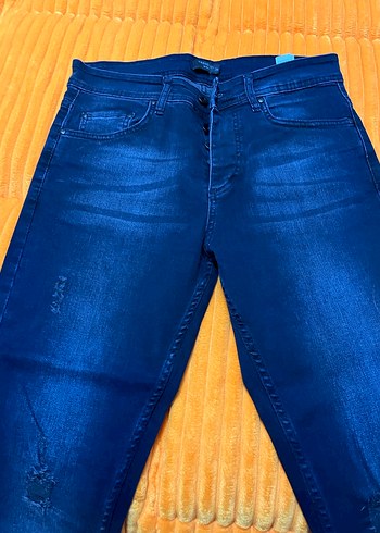 Erkek Mavi Parlak Denim Regular Fit Jean - Görsel 2