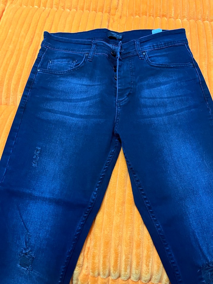 Erkek Mavi Parlak Denim Regular Fit Jean - Görsel 2