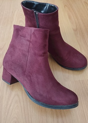 Flo Ayakkabı Bordo Suet Bilek Bot