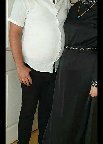 42 Beden siyah Renk Tesettür elbise yeni 1kez giyildi