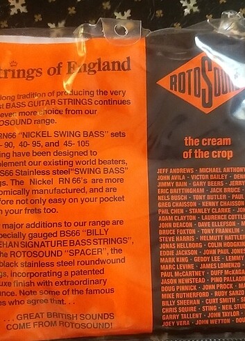 Gitar teli. Bass guitar string.England.