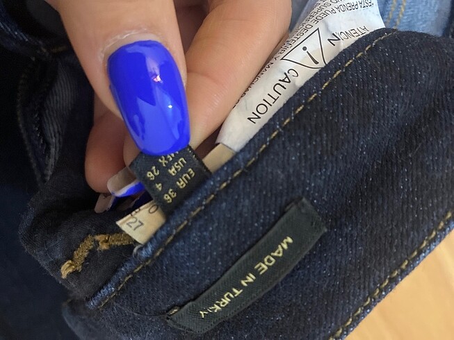 36 Beden lacivert Renk Massimo Dutti Orjinal Straight Jean