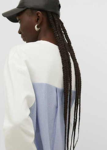 STRADİVARİUS marka Orjinal ÜrünSırtı Pileli koton kumaş gömlek - Görsel 2