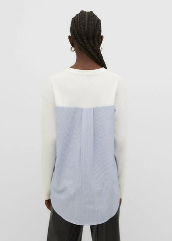 STRADİVARİUS marka Orjinal ÜrünSırtı Pileli koton kumaş gömlek - Görsel 4