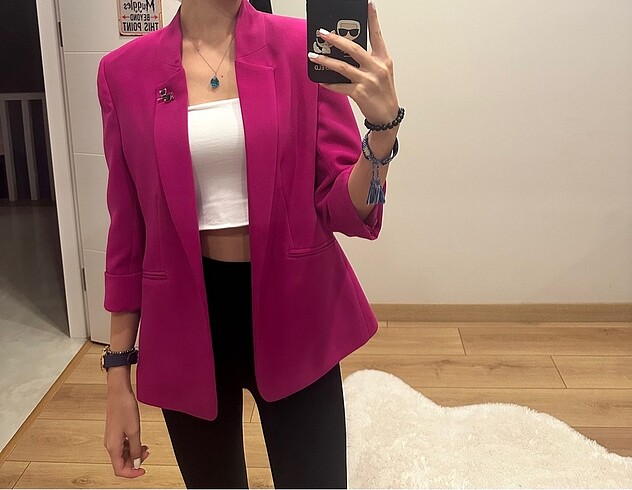 Pembe blazer ceket