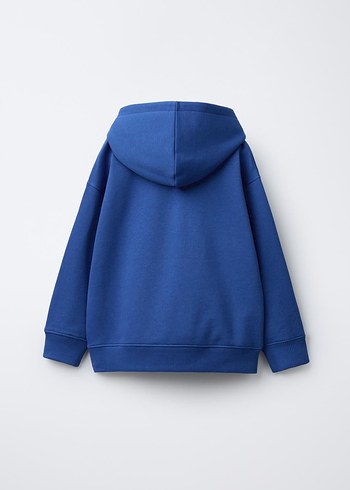 Zara Erkek Çocuk Mavi Kapüşonlu Sweatshirt