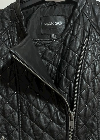 Deri Siyah Kadın Biker Ceket - Görsel 3