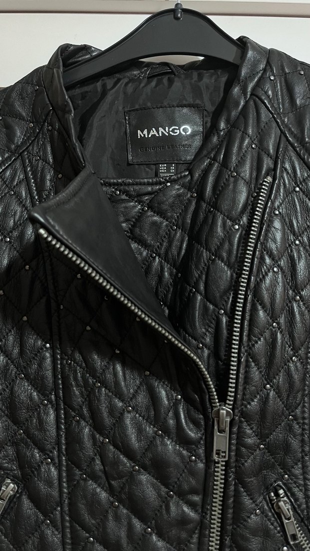 Deri Siyah Kadın Biker Ceket - Görsel 3