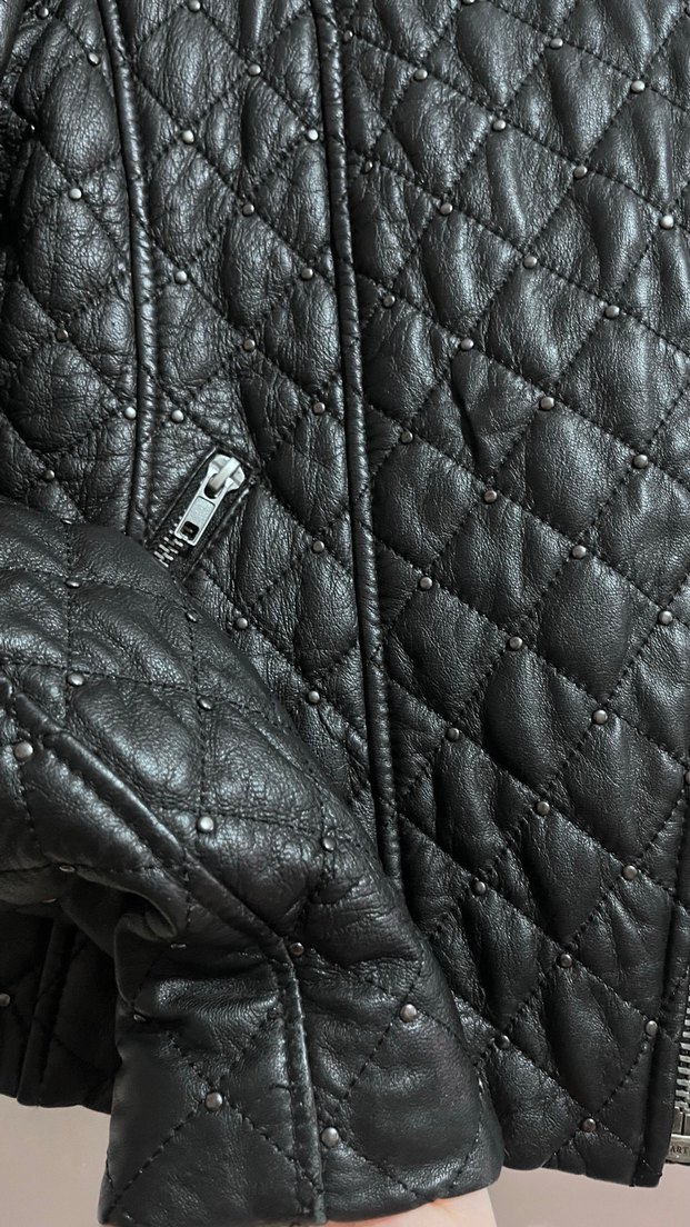 Deri Siyah Kadın Biker Ceket - Görsel 2