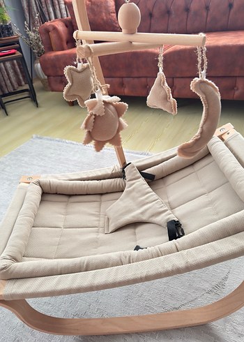 Camel Renkli Ahşap Bebek Oyun Askısı - Görsel 5