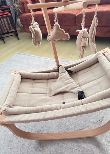 Camel Renkli Ahşap Bebek Oyun Askısı - Görsel 3