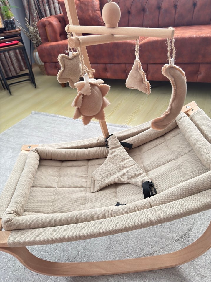 Camel Renkli Ahşap Bebek Oyun Askısı - Görsel 5