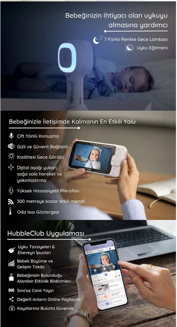 Beyaz Hubb Bebek Kamerası - Görsel 4