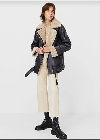 m Beden Stradivarius kürklü mont