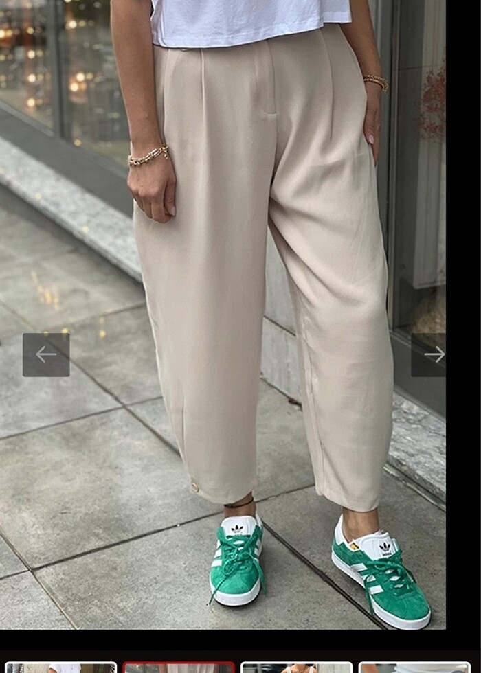 Paçası düğmeli pantolon - Görsel 2