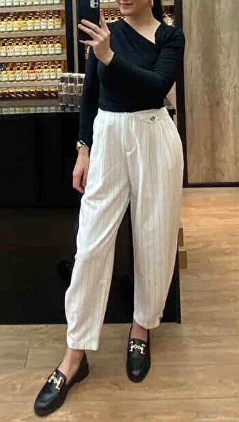 Quzu çizgili pantolon - Görsel 3