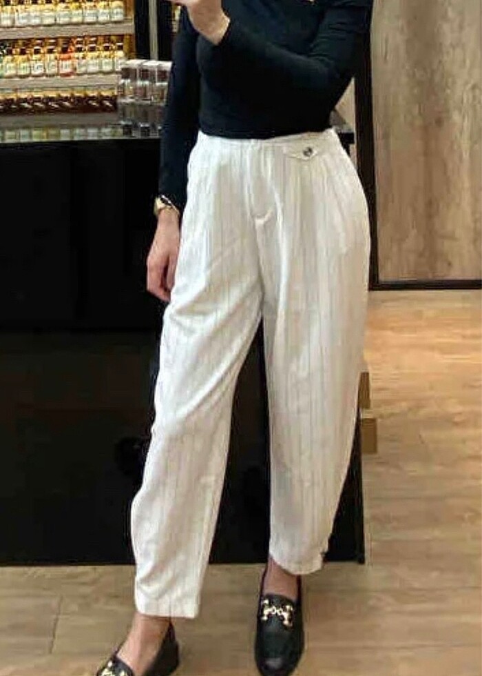 Quzu çizgili pantolon - Görsel 3