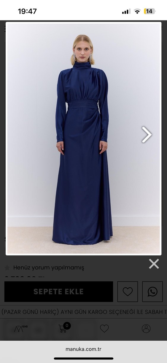 Manuka Drapeli Abiye Elbise - Görsel 2