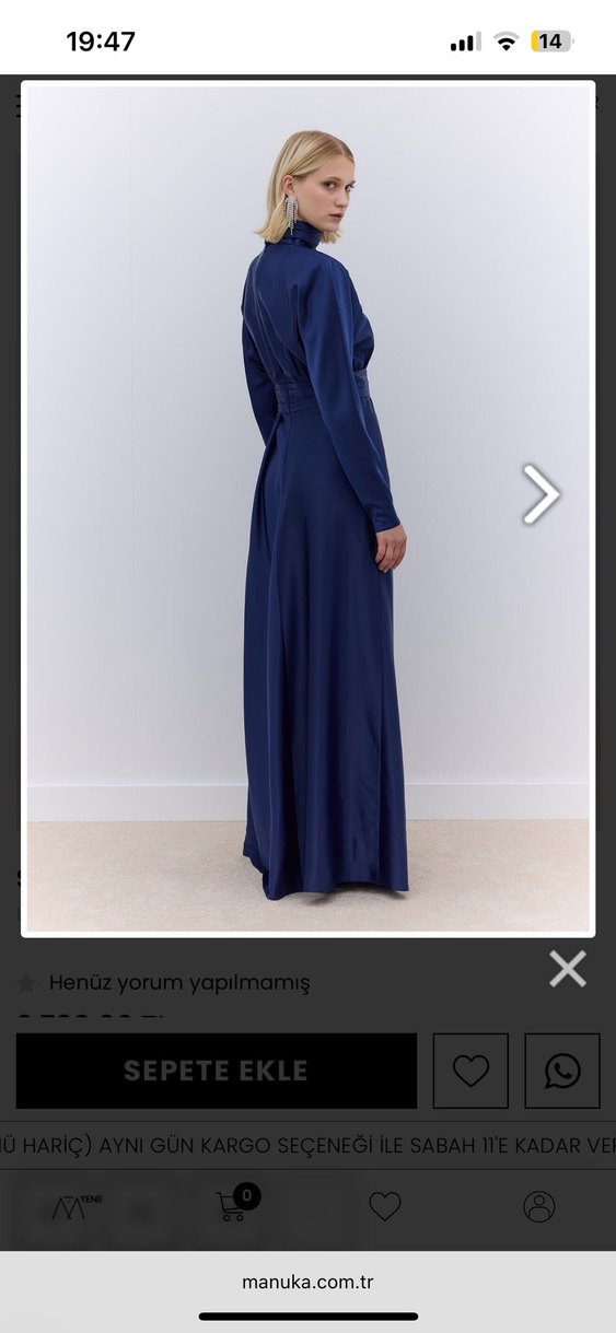 Manuka Drapeli Abiye Elbise - Görsel 3