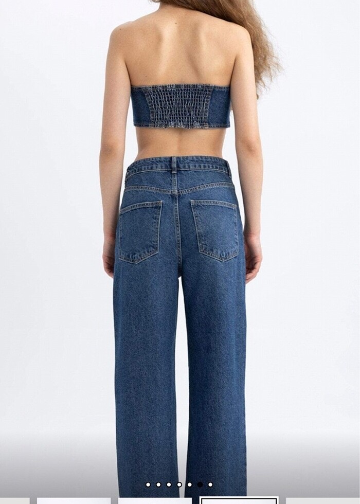 Bol paça kot pantolon - Görsel 2