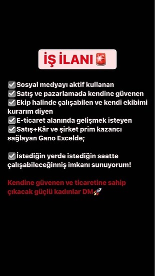 Gano Excel İş ilanı