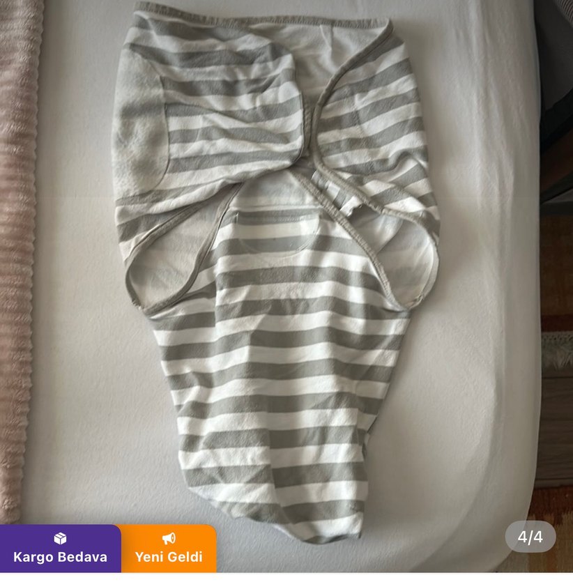 4 adet hazır cırtlı kundak,2 tanesinin altı fermuarlı - Görsel 4