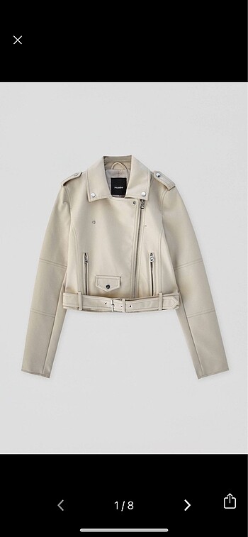 Pull and Bear Pull and bear Bej deri ceket
