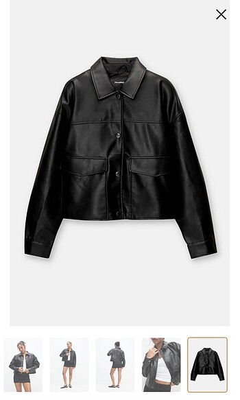 Pull and Bear Cepli Suni Deri Ceket