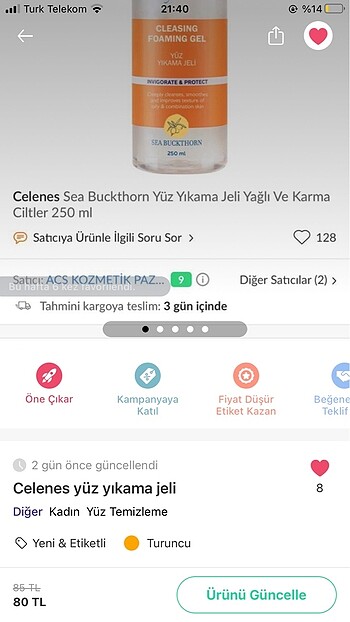 Celenes yüz yıkama jeli