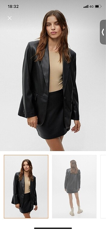 Pull and bear deri blazer