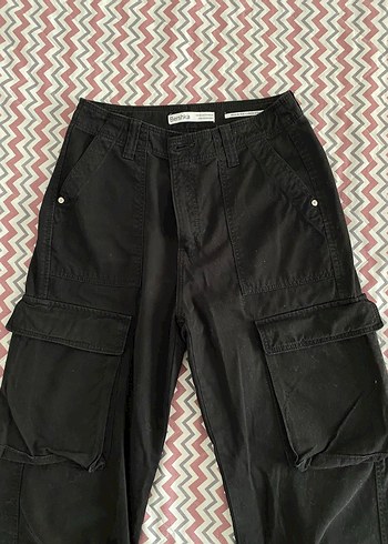 36 Beden bershka siyah kargo pantolon