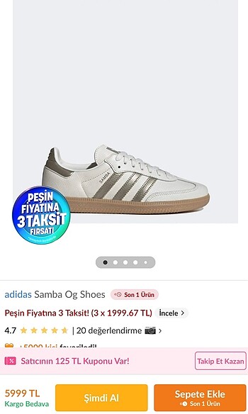 Orjinal Adidas Samba Ayakkabı