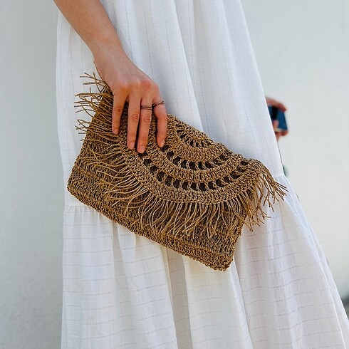 Örgü Clutch çanta