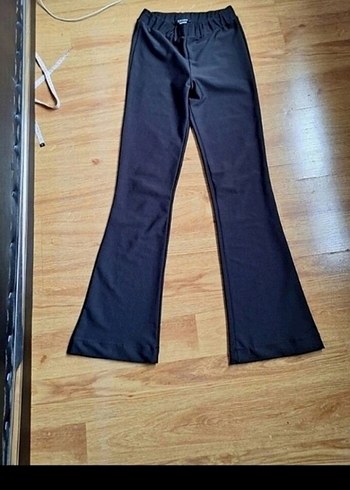 Diğer Siyah Kadın Normal Boy İspanyol Paça Pantolon